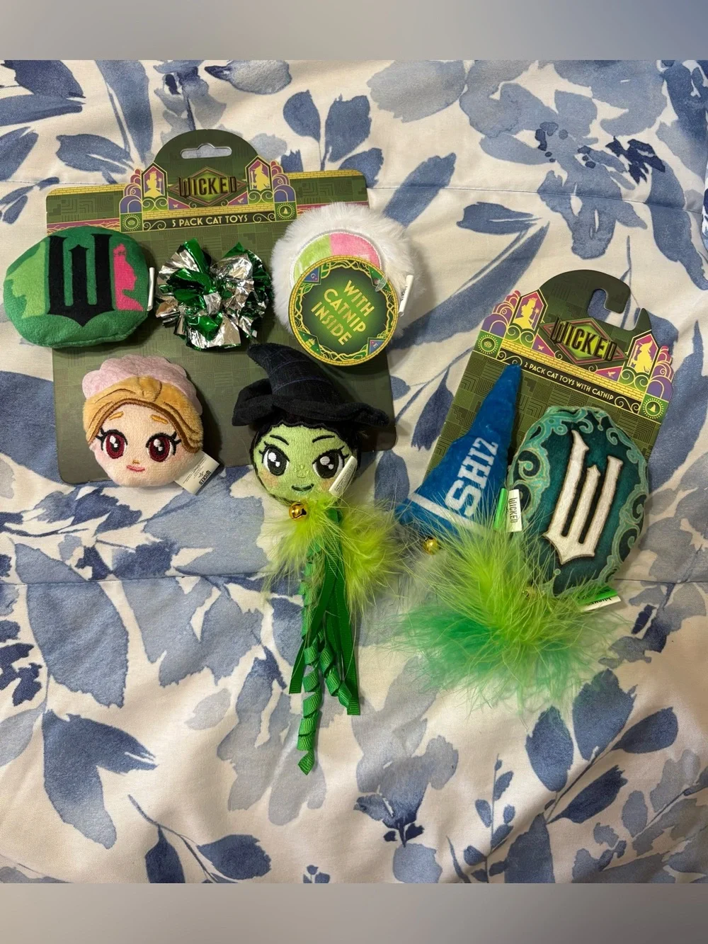 Wicked Green & Blue Cat Toy Variety Pack with Feathers